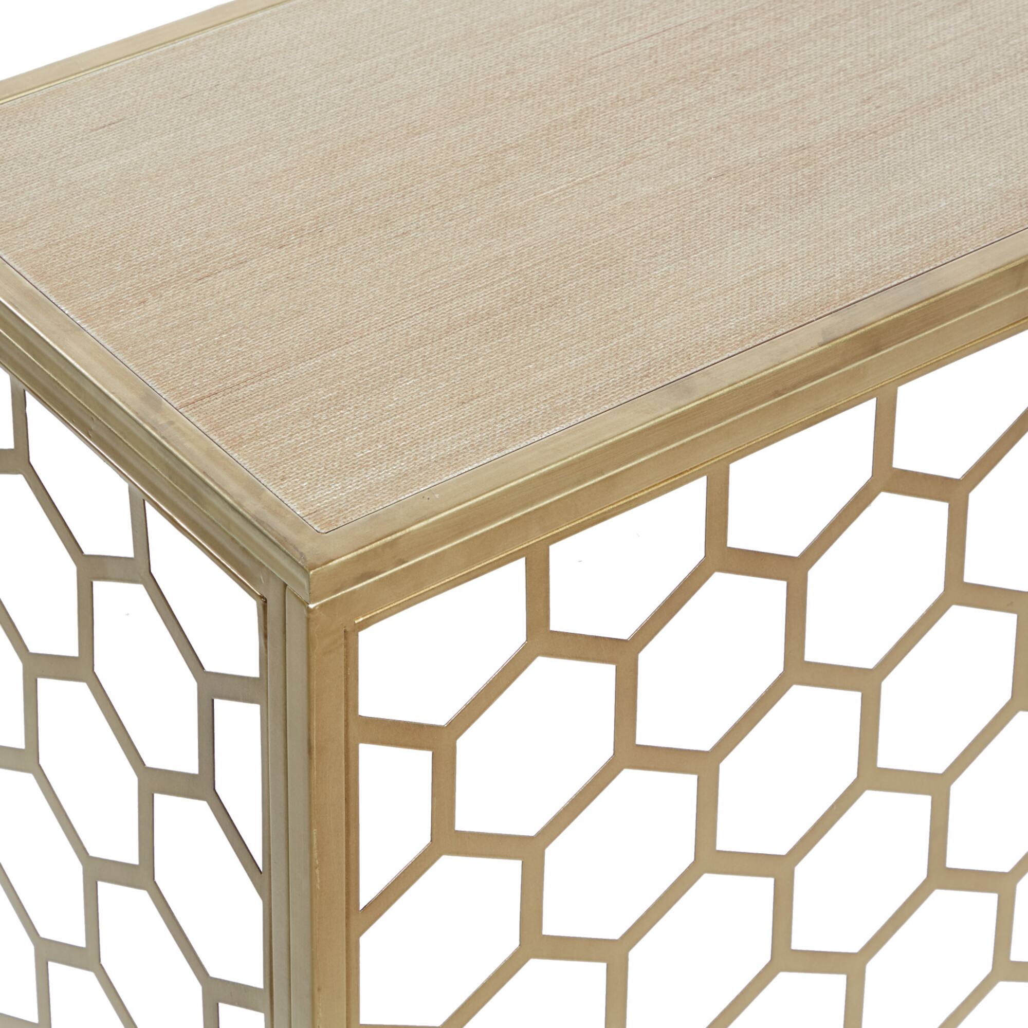 Gold Metal Contemporary Console Table 30" x 42" x 14"